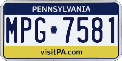 PA license plate MPG7581