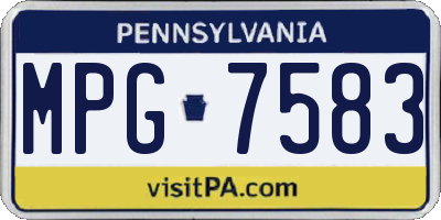 PA license plate MPG7583
