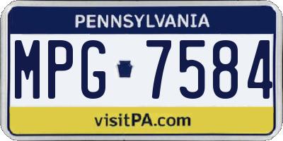 PA license plate MPG7584