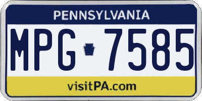 PA license plate MPG7585