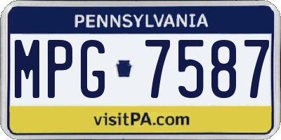 PA license plate MPG7587