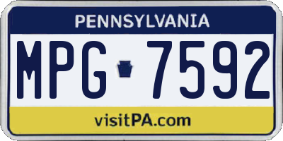 PA license plate MPG7592