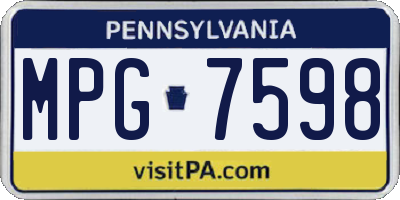 PA license plate MPG7598