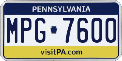 PA license plate MPG7600