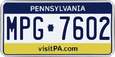 PA license plate MPG7602