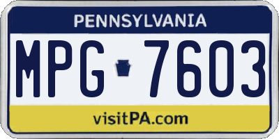 PA license plate MPG7603