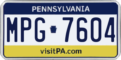 PA license plate MPG7604