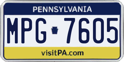 PA license plate MPG7605