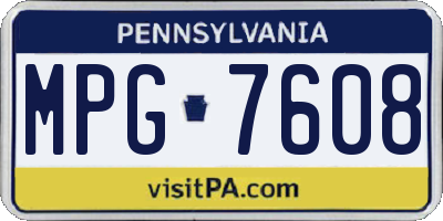 PA license plate MPG7608