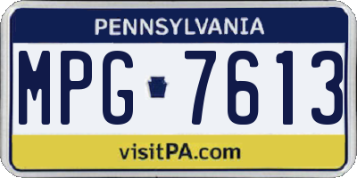 PA license plate MPG7613