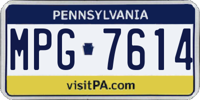 PA license plate MPG7614