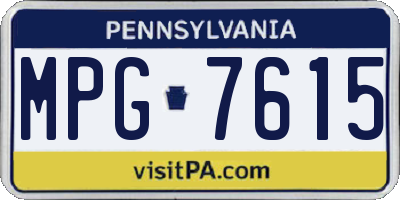 PA license plate MPG7615