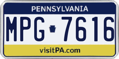 PA license plate MPG7616
