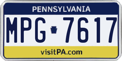 PA license plate MPG7617