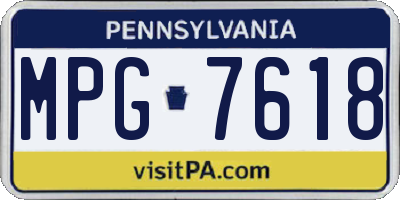 PA license plate MPG7618
