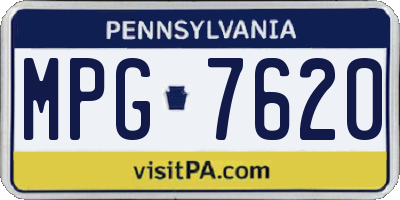 PA license plate MPG7620