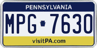 PA license plate MPG7630