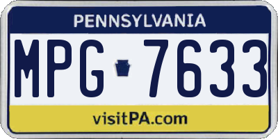 PA license plate MPG7633