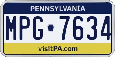 PA license plate MPG7634