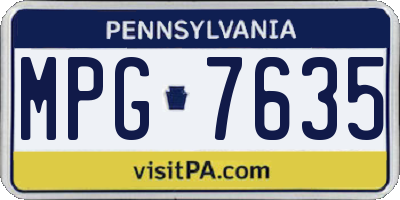 PA license plate MPG7635