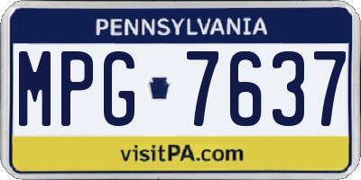 PA license plate MPG7637