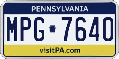 PA license plate MPG7640