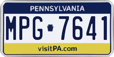 PA license plate MPG7641