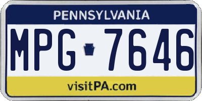 PA license plate MPG7646