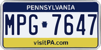 PA license plate MPG7647