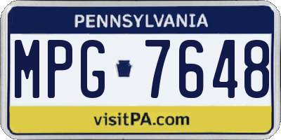PA license plate MPG7648