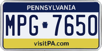 PA license plate MPG7650