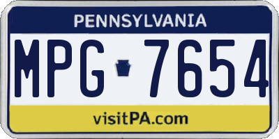 PA license plate MPG7654