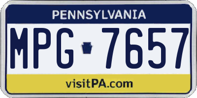 PA license plate MPG7657