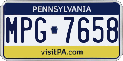 PA license plate MPG7658