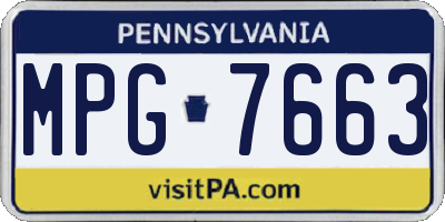 PA license plate MPG7663