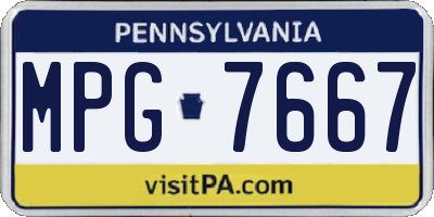 PA license plate MPG7667