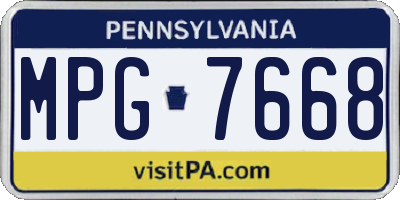 PA license plate MPG7668