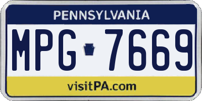 PA license plate MPG7669