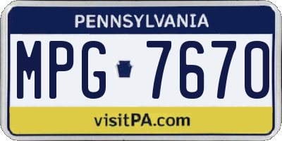 PA license plate MPG7670