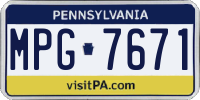 PA license plate MPG7671