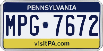 PA license plate MPG7672
