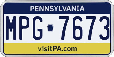 PA license plate MPG7673