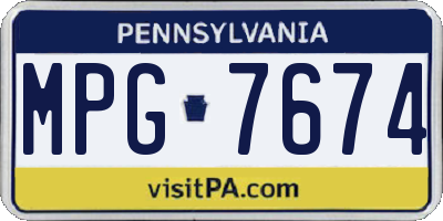 PA license plate MPG7674