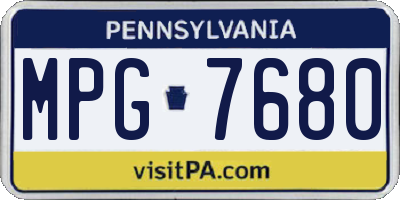 PA license plate MPG7680