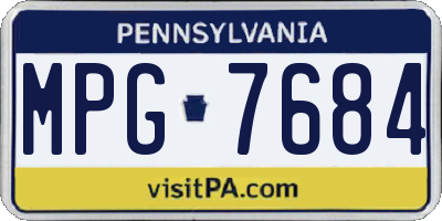 PA license plate MPG7684