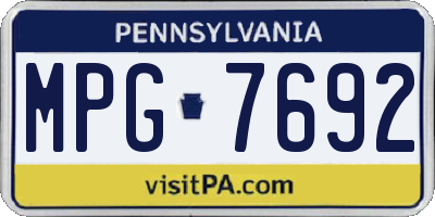 PA license plate MPG7692