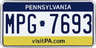 PA license plate MPG7693