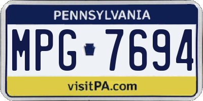 PA license plate MPG7694