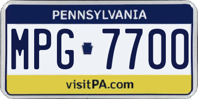 PA license plate MPG7700