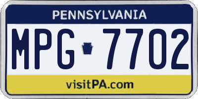 PA license plate MPG7702